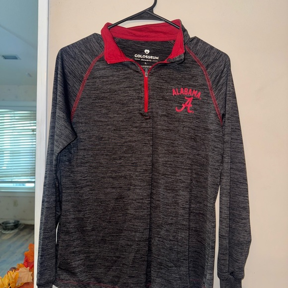 Colosseum Gray and Red Alabama Quarter-Zip Pullover - Picture 1 of 3